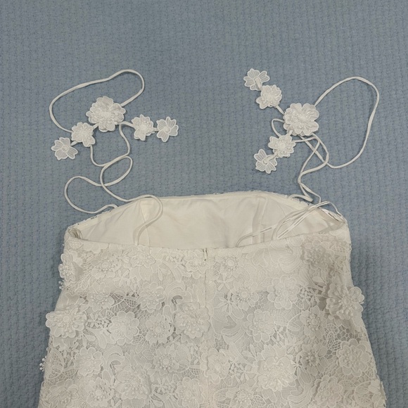 Zimmerman Raie Lace Flower White Mini Dress - Picture 5 of 9